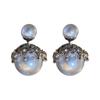 New Crown Bead Earrings with High Quality Light Luxury Earrings French Personalized Design Silver Needle Earrings