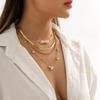 Vintage Irregular Imitation-Pearl Pendant Choker Necklace Women Wedding Bridal Goth Flat Snake Chain Neck Jewelry New