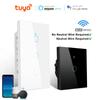 EU Tuya WiFi Smart Switch RF433Mhz Remote Wall Touch Sensor Lightes Switch Works With Alexa No Neutral Wire Wireless 1/2/3/4Gang