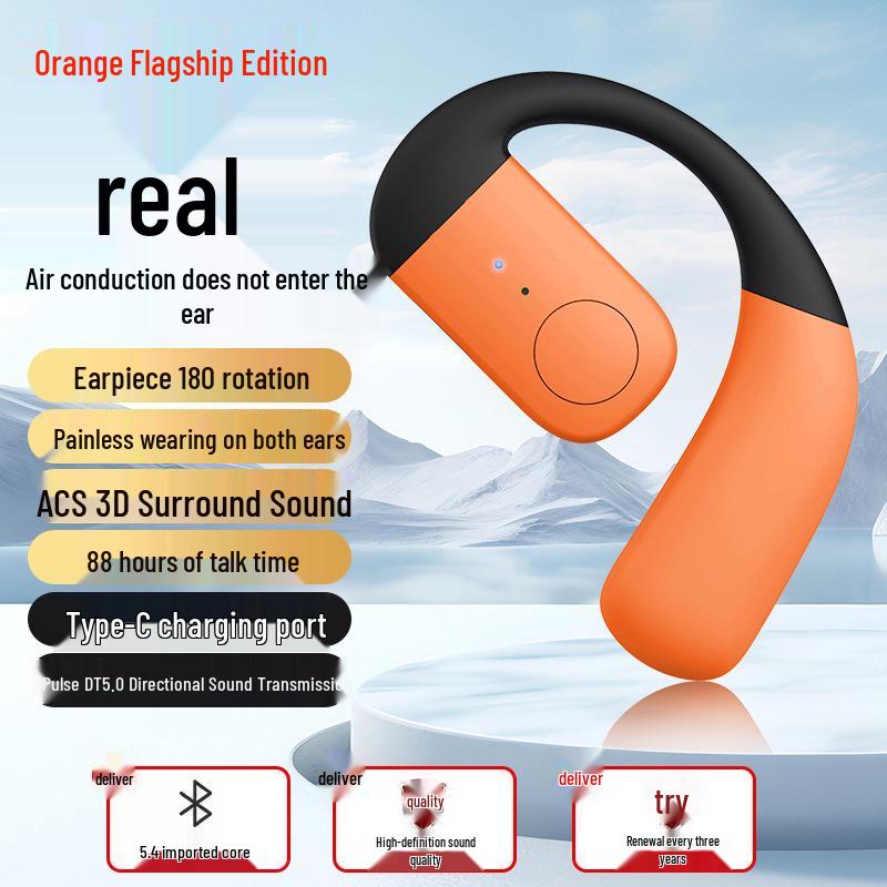 In-Ear Bone Conduction Wireless Bluetooth Headphones: Sweatproof, Ultra-Long Battery, for Running & Sports, Compatible with Apple & Android.