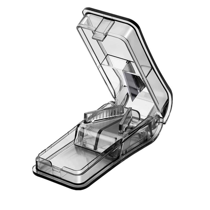 Tablettenschneider & Aufbewahrung: Reisefertiger, praktischer Zwei-in-Eins-Tablettenteiler