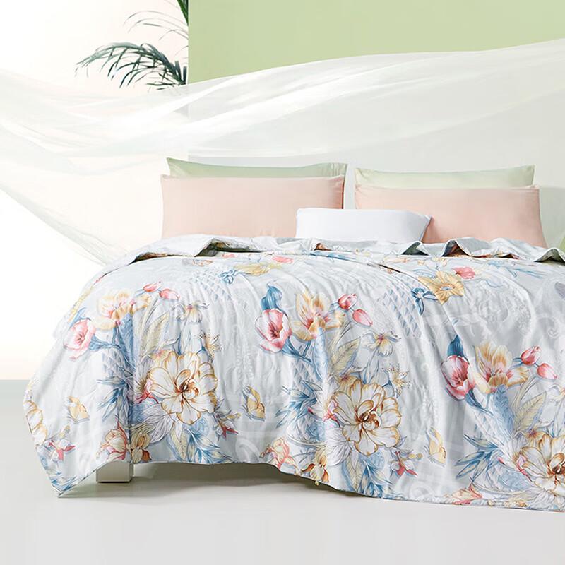 FUANNA Antibacterial Tussah Silk Summer Comforter 203cm x 229cm