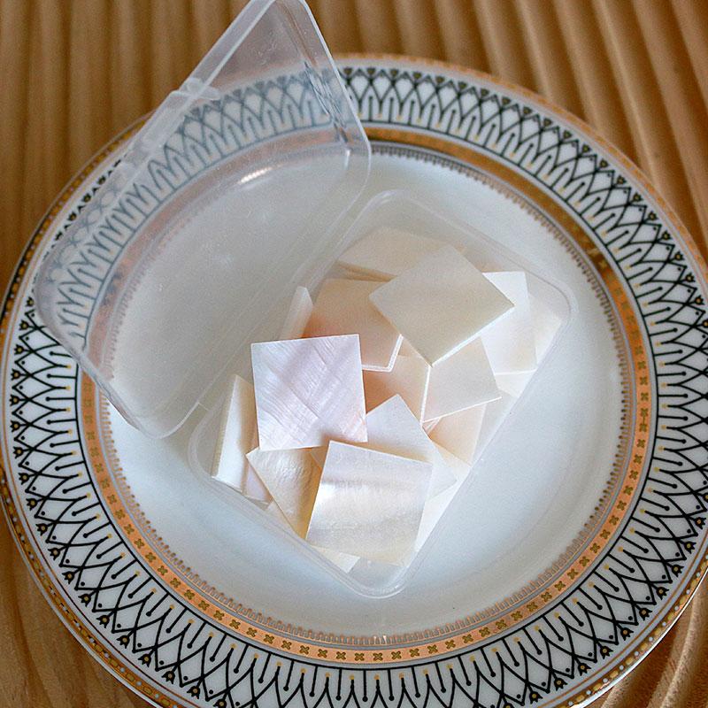 25pc Rectangle Mother of Pearl Mosaic Tiles Natural Shell Square Mosaic Pieces for Home Decoration Crafts Materials Hobbies Arte