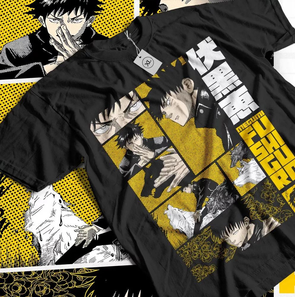 Megumi Fushiguro Tshirt Jujutsu Kaisen Gojo Satoru Girl Horror Black Shirt S