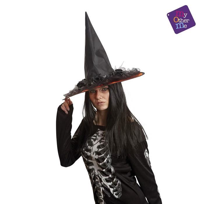 Viving Costumes Viving Costumes 203577 - KVM PŘEPÍNAČ - 203577 zdobený Čarodějnický klobouk Jedna velikost (58 cm)