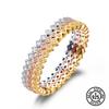 925 Sterling Silver Women 'S Ring Stackable Clear Zircon Gemstone Rings Trend Delicate Wedding Band Korean Jewelry