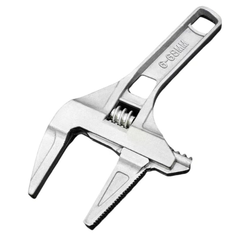 Mini Adjustable Multifunctional Wrench - Large Open End Strong Clamping Spanner for Bathroom Repair Tools