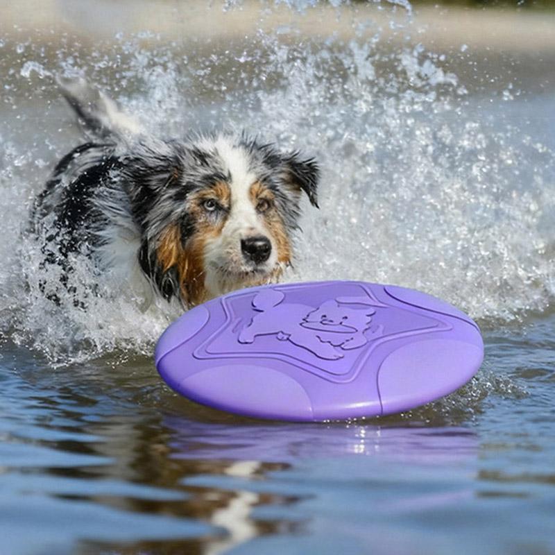 Bite-resistant Silicone Dog Flying Disk Toy Multifunctional Colorful Floating Outdoor Training Interactive Dog Toy Pelota Perro