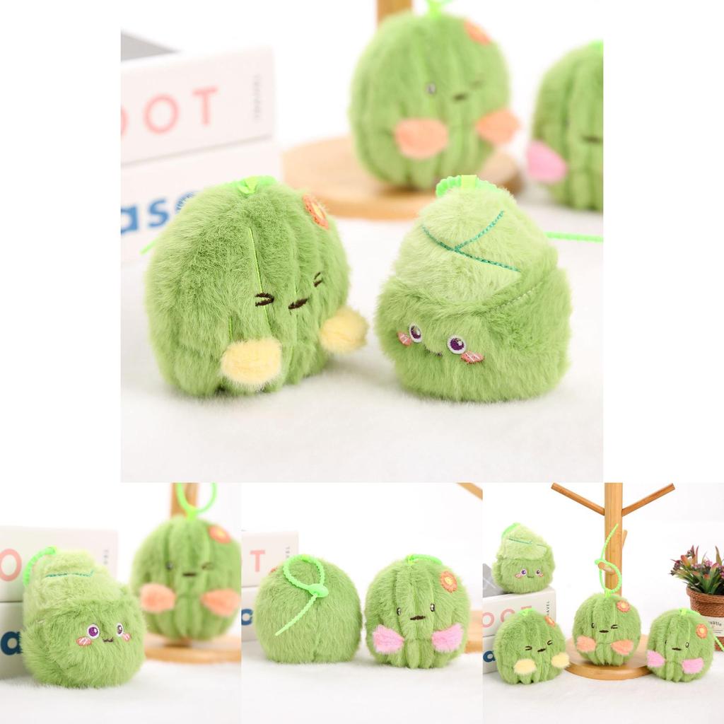 Pink Cactus Plush Doll Keyring With Short Plush Material For Bag Decoration