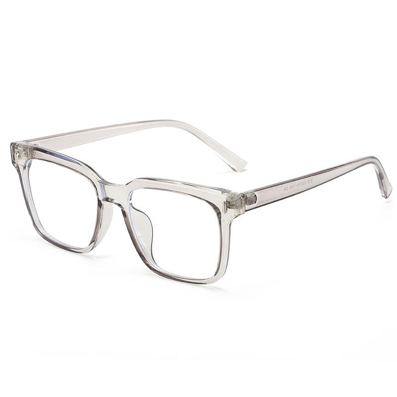 Men's Classic Thick TR Square Glasses Frame with Anti-Blue Light and Prescription Lenses Compatibility