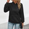 Modischer und lässiger Herbst-Hoodie für Damen mit langen Ärmeln und einfarbigem Design