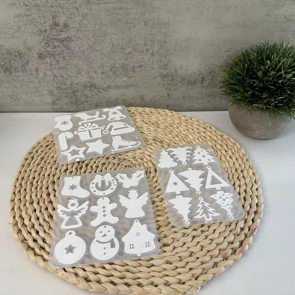 Diy Christmas Series Listing Silicone Mold Keychain Earrings Plaster Drop Mold