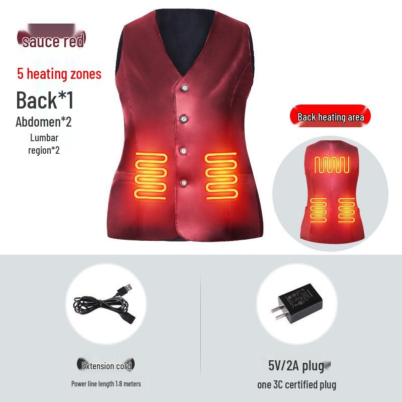 

Women s Electric Heated Vest - Rechargeable, Three-Speed Temperature Control for Middle-Aged and Elderly Size 86 (110-125 jin)