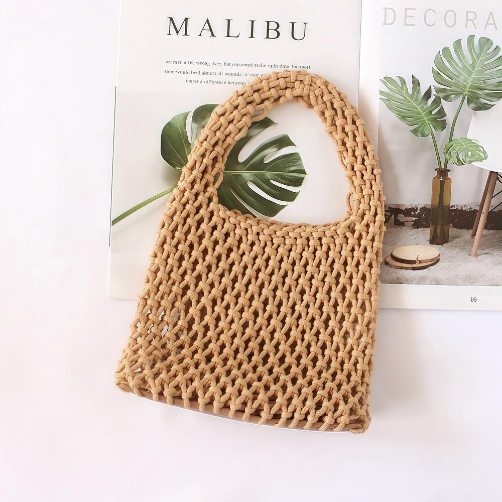 Handbag, fishing net bag, multi-functional leisure travel solid color beach bag, suitable for vacation and travel.zwq