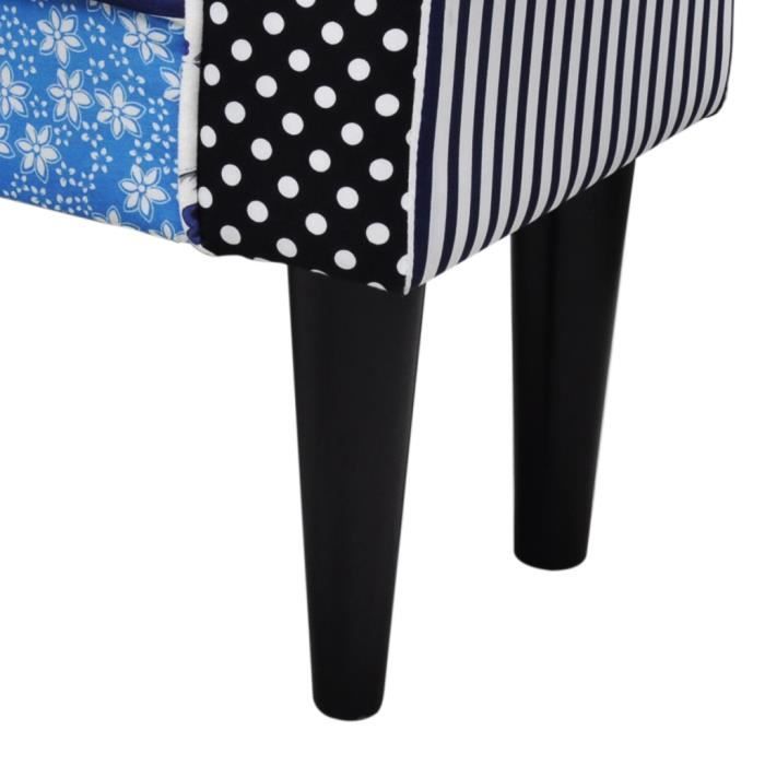 Tabouret de style pastoral de couleurs bleu et blanc