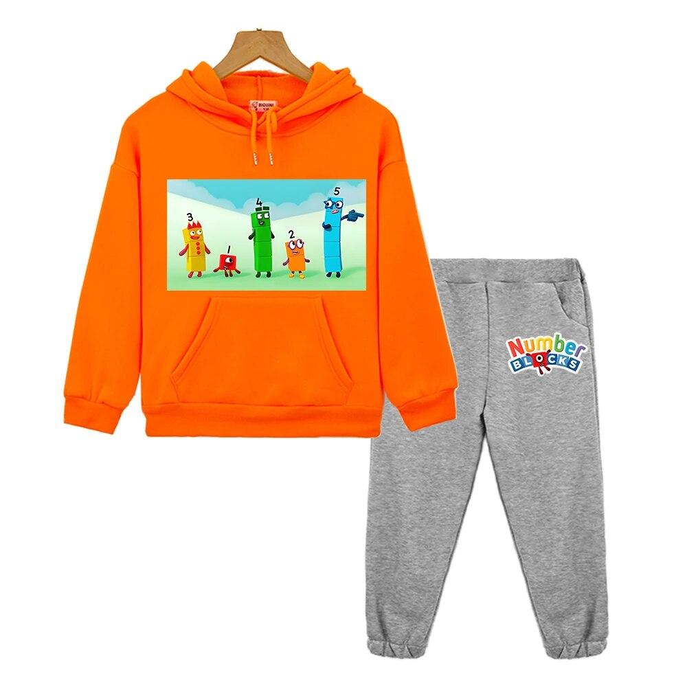 Anzahl Blöcke Mit Kapuze Sets Kinder Boutique Kleidung Herbst Jacke Casual Fleece Pullover Anime Hoodie Sweatshirt Jungen Mädchen Kleidung