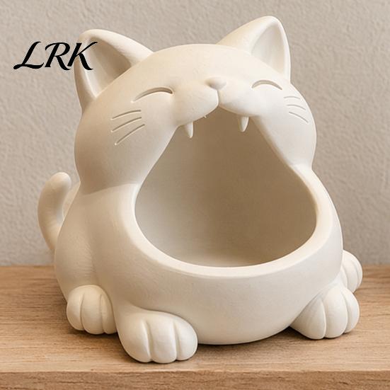 Gift Key Box Storage Box, Big-Mouthed Cat Design Holder, Large Niche Style Container Opening Organizer for Keys Jewelry Small Items Personal Use