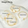 5Pcs Gold Color Knot Circle Cuff Bangle Set For Women Chunky Minimalist Twisted Knot Open Cuff Bracelets Trendy Jewelry Gift New