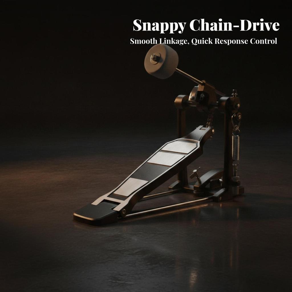 Bass Drum Pedal Chain Drive Beater Full-Tone for Practice