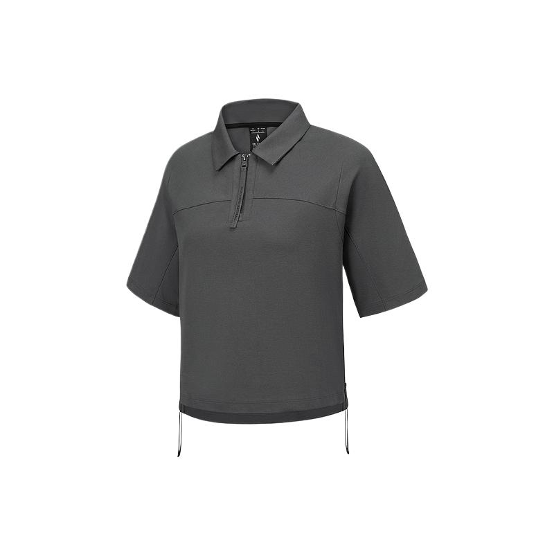 Skechers Comfortable Versatile Simple Fashion Short Sleeve Polo Shirt Women tops Volcanic-Gray P225W109-04YJ XL