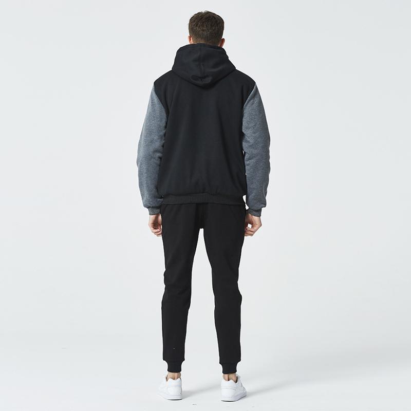 Herren-Thermo-Strickjacke mit Kapuze, langärmelig, gefüttert, gepolstert, verdickter Thermo-Hoodie mit Reißverschluss, Kapuzenjacke