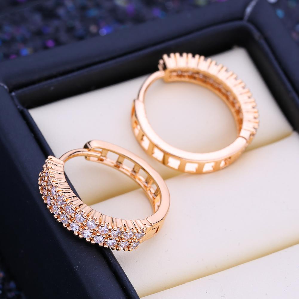 FEEYOO Clip-Ohrringe, Roségoldfarben, modische Ohrringe für Damen, Zirkonia, Ohrstecker, Schmuck