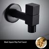 TLXT Black Square Washing Machine & Mop Pool Faucet