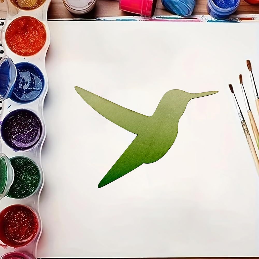 30 Pack 4 Inch Wood Hummingbird Cutouts Unfinished Wooden Hummingbird Hanging Ornaments DIY Hummingbird Craft Gift Tags for Home Party Decoration