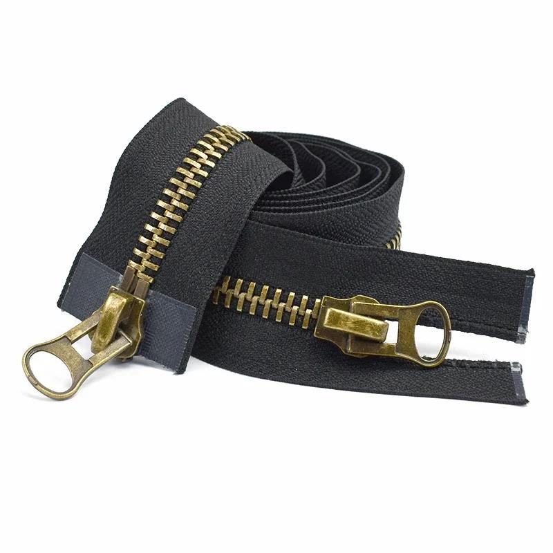 1/2 Bucăți Fermoar Metalic #8 70/80/90/100/120cm cu Două Glisoare Fermoare pentru Palton Jachetă Puf Fermoar Reparații Accesorii Cusut Îmbrăcăminte DIY