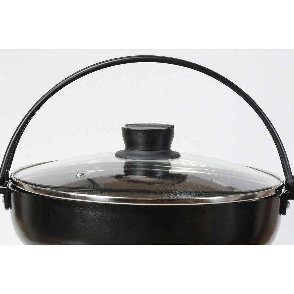Bestco IH Sukiyaki Pot with Glass Lid, 26cm, Diamond Coated, NQ-0063, Bistro Festa