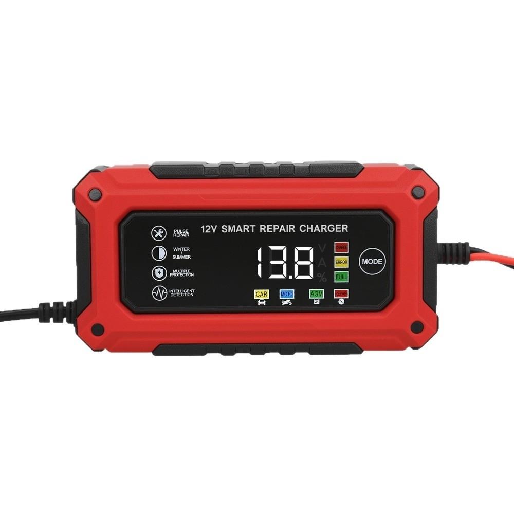 Plastic Intelligent Car Battery Charger 12V 6A Motorcycle Battery Charging Unit Lead-Acid Battery