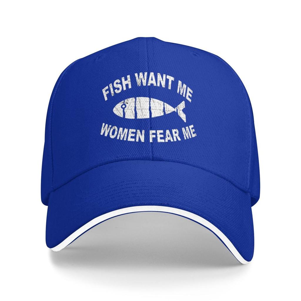 Fisk Vill Ha Mig Kvinnor Fruktar Mig Basebollkepsar Snapback Basebollhattar Andningsbara Casual Casquette Utomhus för Män Och Kvinnor