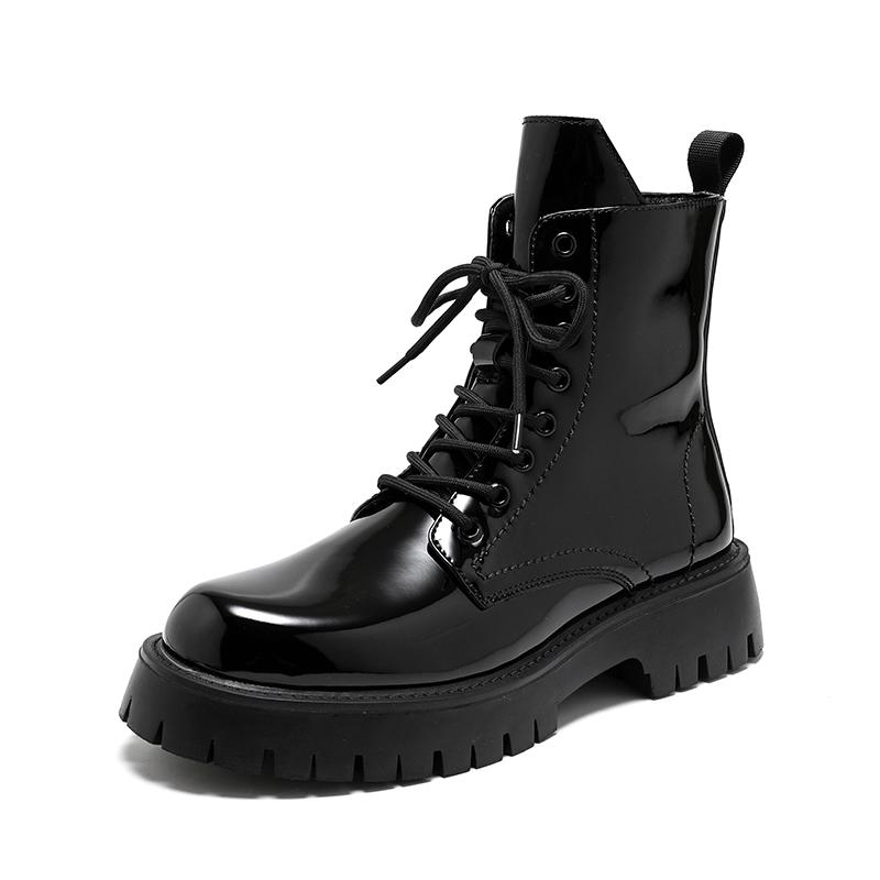 Fashion Autumn Men Japan Karajuku Korean Style Fashion High Top Streetwear Thick Platform Boots Casual Leather Shoes Male Lace Up Shoes