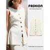 Za2024 Summer New Product Women's Clothes Gold Button Decorated Row Button Round Neck Sleeveless Plain Stitch Vest 4192100 712