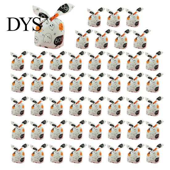 Halloween Candy Bags 48 Pcs Bags, Kids Trick or Treat Goodie Cute Rabbit Food Grade for Nougat Ear Small Plastic Gift Cookie, Snack, Treat,