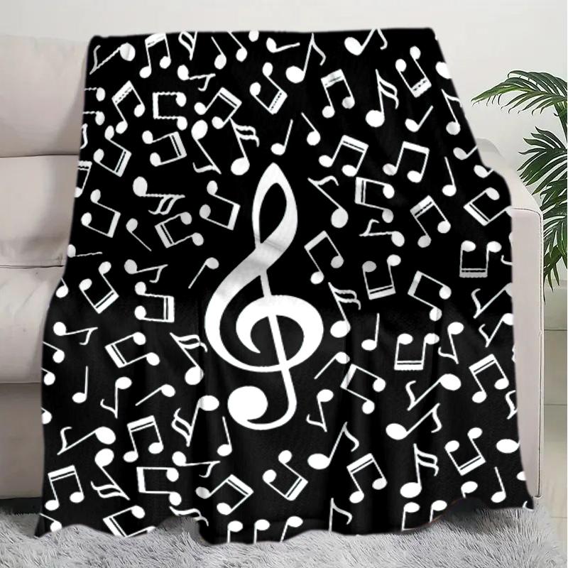 1PC Musical Symbols Music Printed Blanket, All Season Lightweight Home Office Outdoor Nap Multifunctional Blanket A19