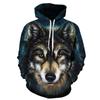 3D Sweater Digital Printing Personalized Wolf Head Pullover Hoodie Casual Sweater