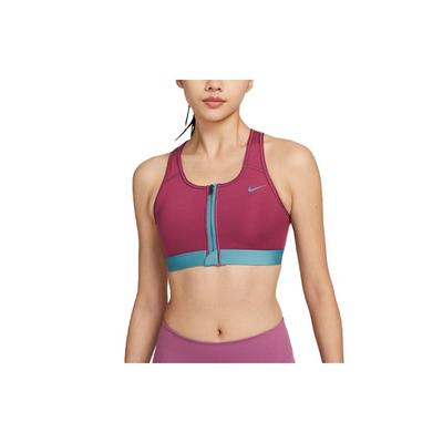 Dri-Fit Color Block Medium Support Front Zip Sports Bra Women Underwear Purple Red FD4807-653