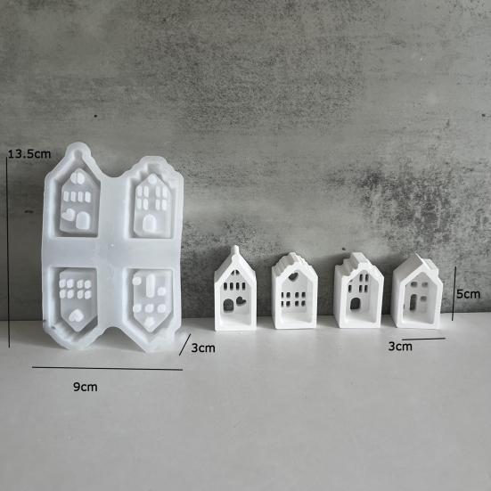 Silicone House Mold for Candle Making Plaster Casting Mini House Molds for Holiday Celebrations Crafting