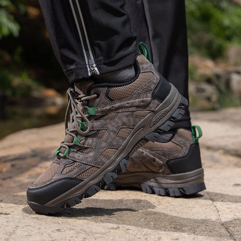 Men's Hiking Shoes Breathable Leather Outdoor Men Shoes Wear-resistant Men Trekking Walking Shoes Hunting Tactical Sneakers