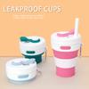 2 Pcs Collapsible Cup for Traveling 450ml Silicone Folding Camping Mug Leak Proof BPA Free Portable Reusable