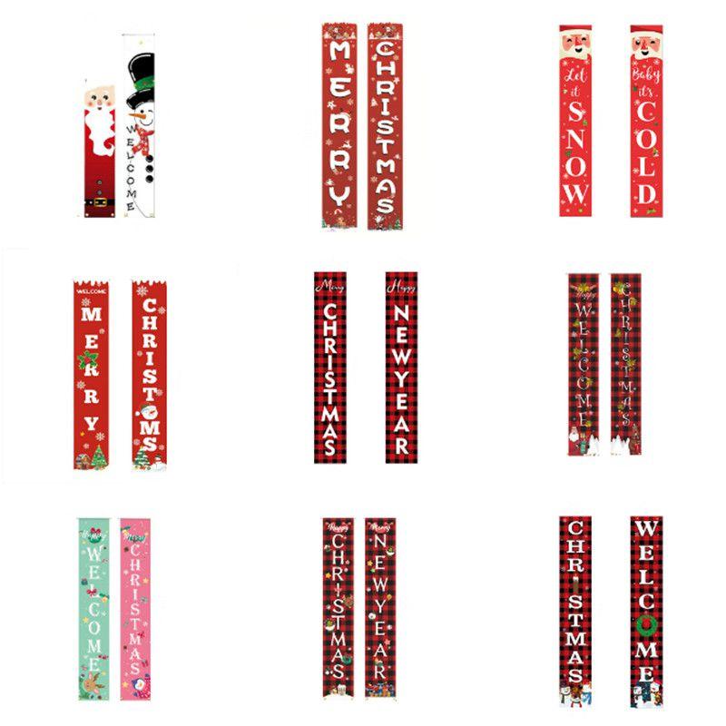 Vibrant Christmas Door Hanging Sign Banner Flag Xmas Party Decor