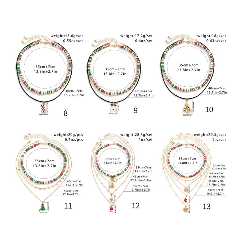 Christmas Beaded Necklace Trendy Pendant Clavicle Chain Trendy Neck Jewelry Gift for Holiday Party Occasion & Daily Wear