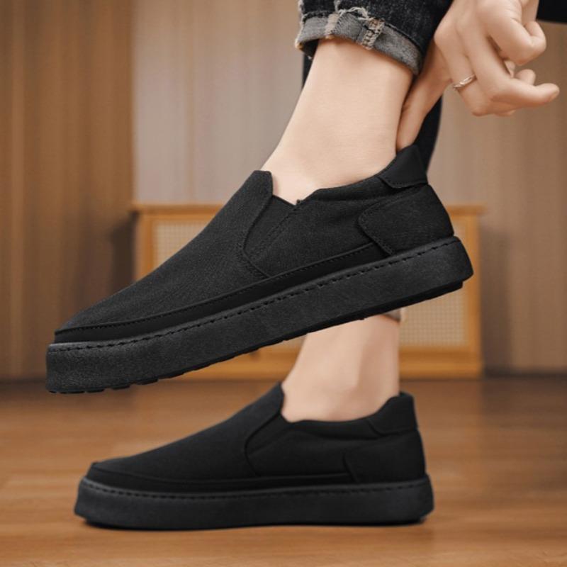 Ανδρικά Casual Παπούτσια Υψηλής Ποιότητας Καμβά Παπούτσια Νέα Άνετα Φλατ Κλασικά Μαύρα Μοκασίνια Αθλητικά Παπούτσια για Άνδρες Slip-on Παπούτσια Οδήγησης