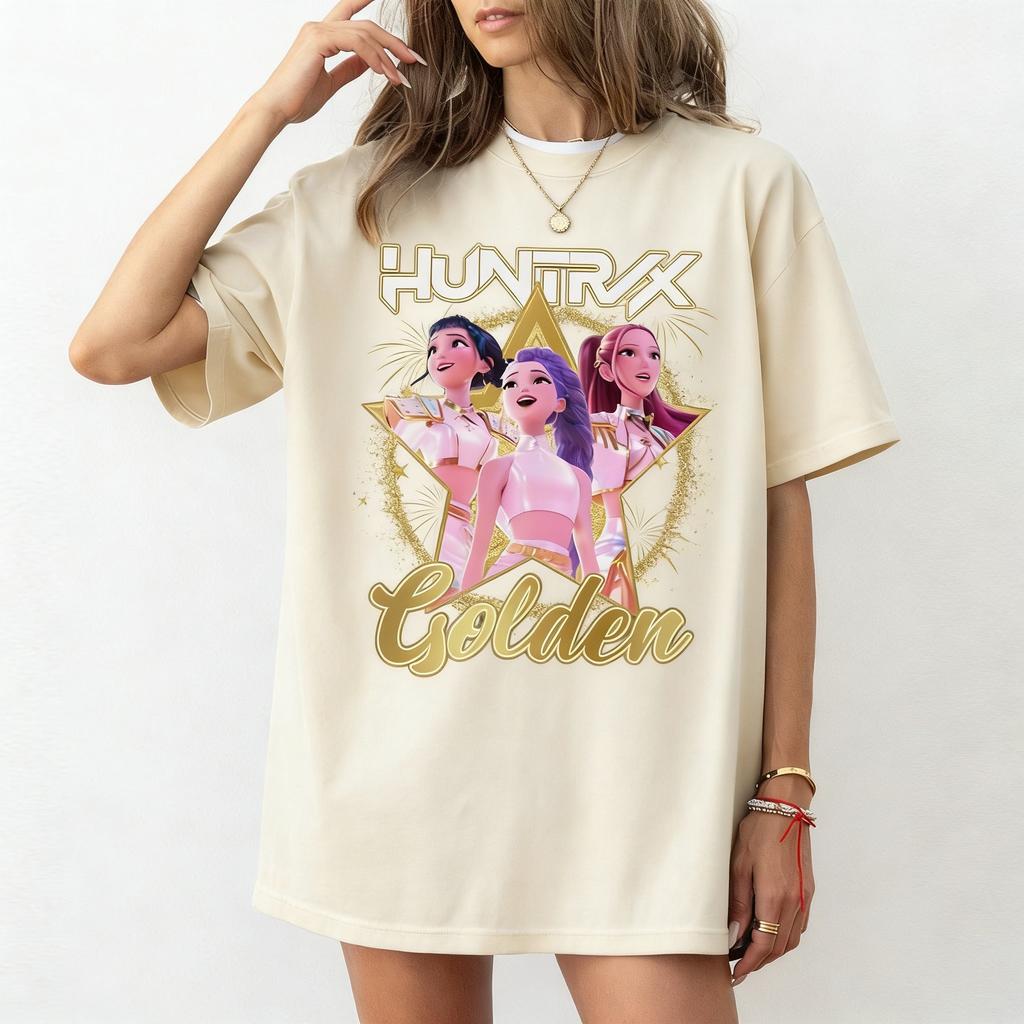 2026 New Kpop Demon Child T-Shirt Short Sleeve Hunter Anime Print Summer Casual Top Family Clothing