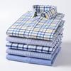 Men's Oxford Long Sleeve Multicolor Striped Plaid Dress Shirts Thick Cotton 100% Spring Fall Versatile Casual Button-Down Shirt