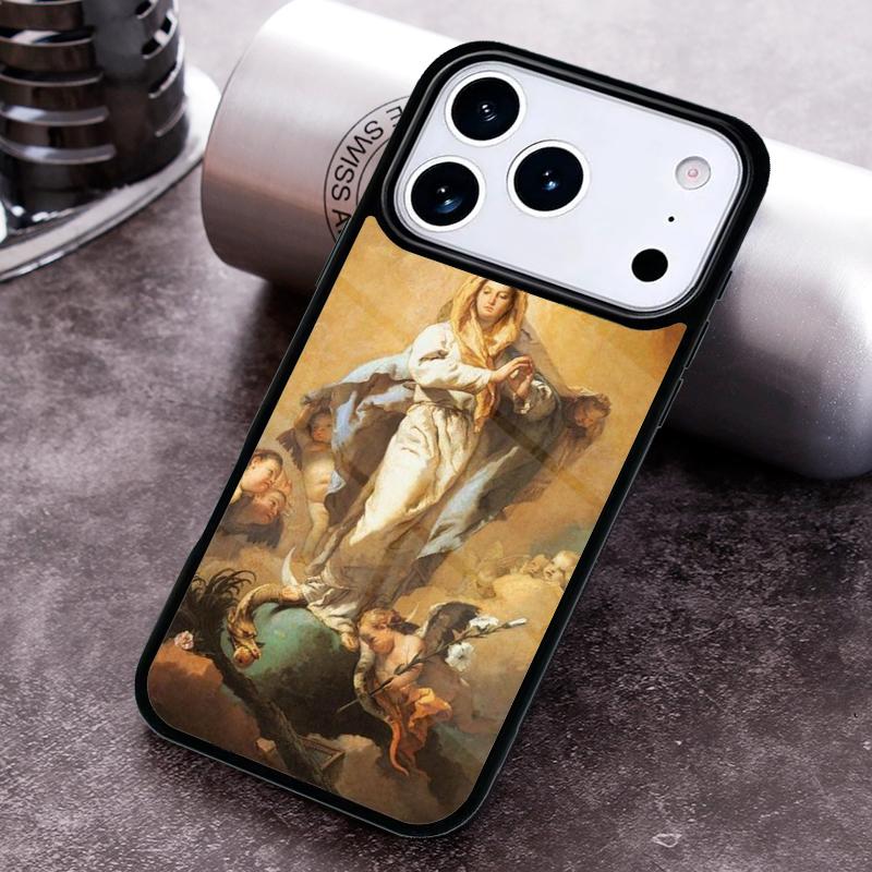 Virgin Mary Phone Case For iPhone 17,16e,15,14,13,12,11,Mini,Pro,MAX soft Silicone Cover