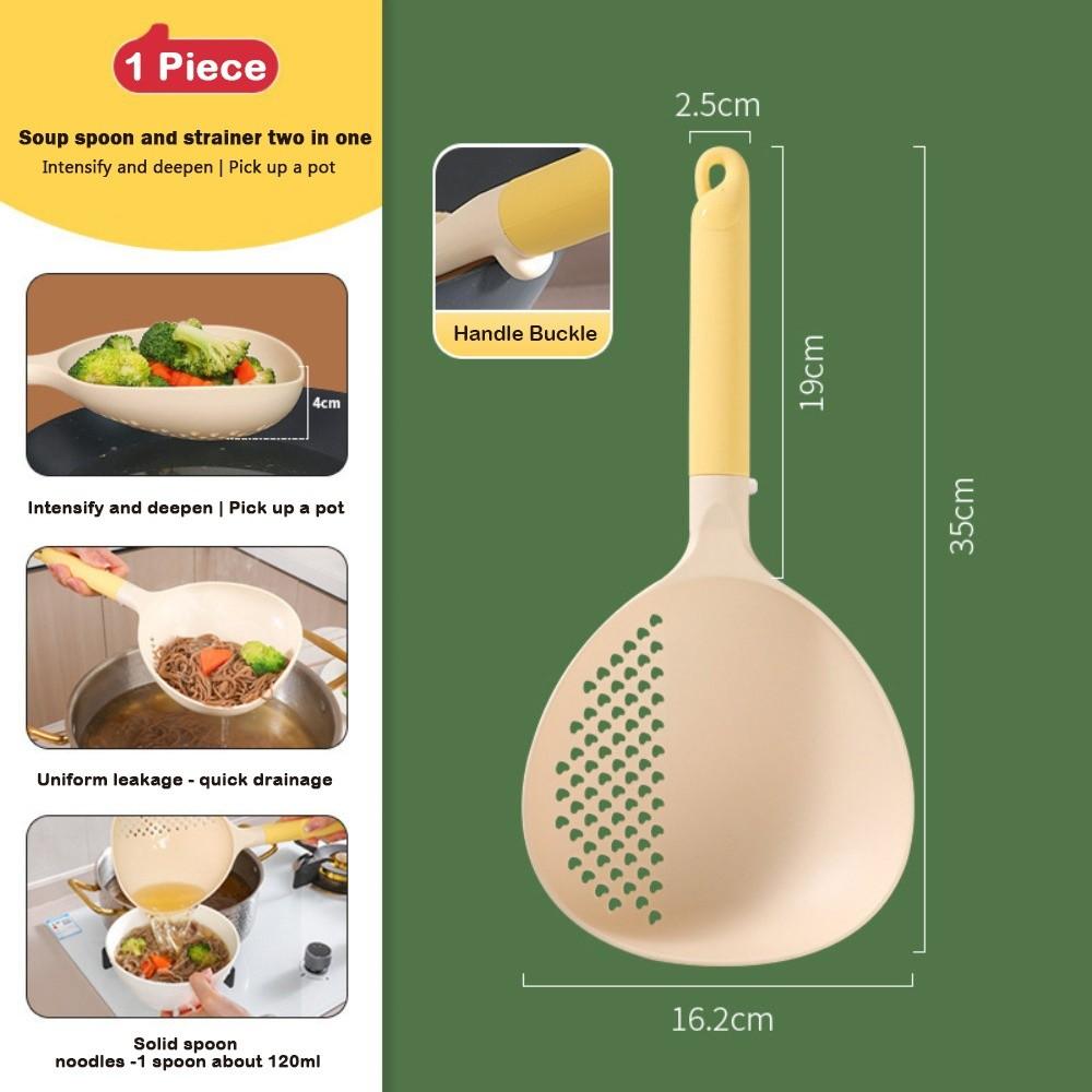 High Heat Resistant Soup Ladle 2 in1 Soup Drain Colander New Vegetable Strainer  Kitchen Use