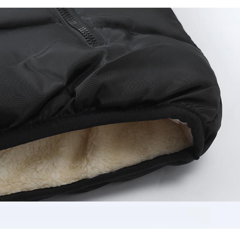 Autumn Winter Middle-aged Men's Lamb Wool Fleece Lined Vest Warm Dad's Stand Collar Cotton Vest Jacket