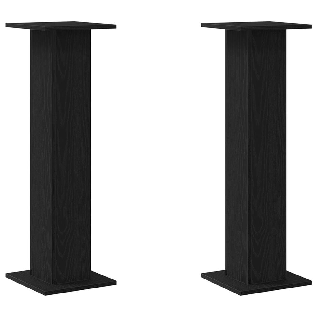 Minimalist Square Modern Living Room Speaker Stand, Set of 2, Display Stand, Black,